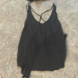Lululemon Black thin mesh tank top - tie back